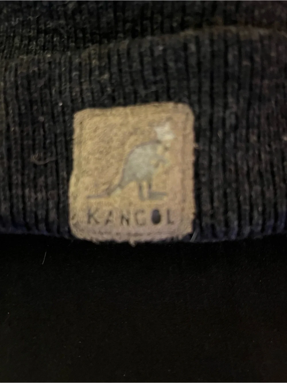 Vintage Kangol Beanie Hat Gray Charcoal Knit Cuffed Made in Great Britain OSFM